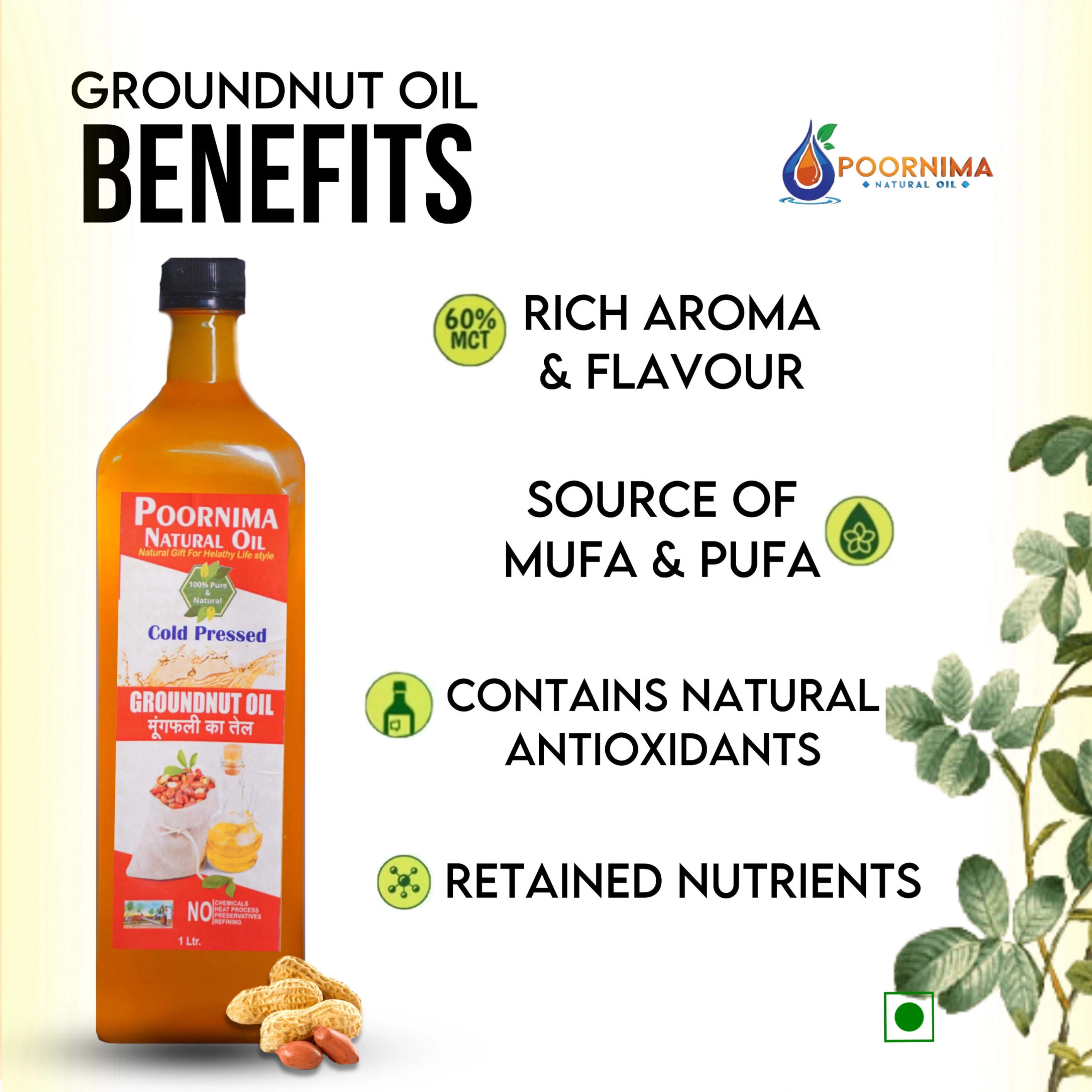 Cold Pressed Groundnut Oil | 1Ltr image 2