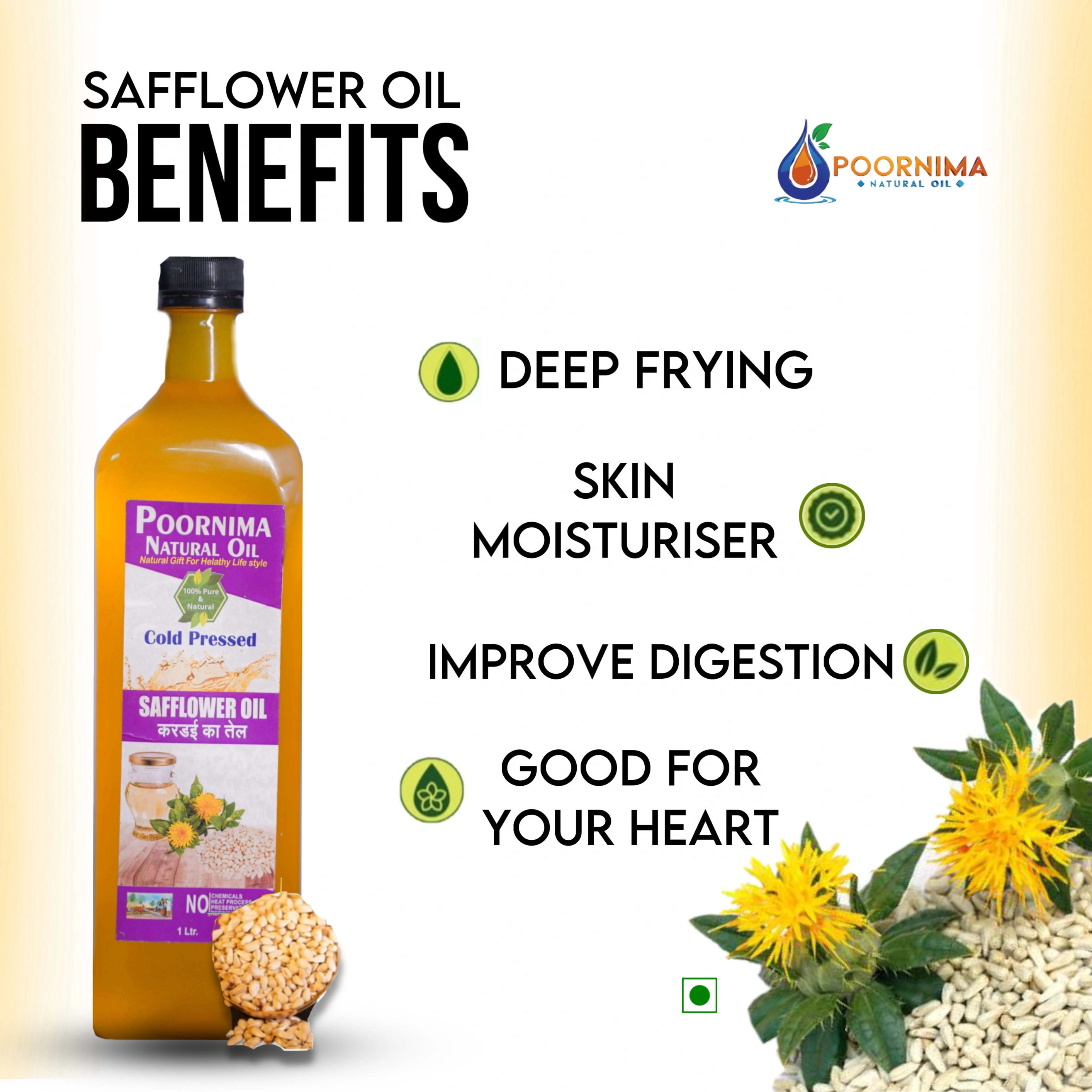 Cold Pressed Safflower Oil | 1Ltr image 2